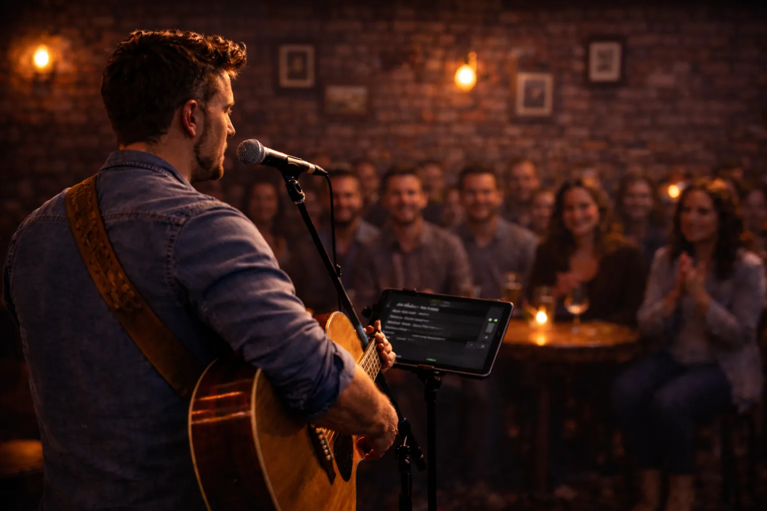 Audience song requests appearing on phones and the Song Request Live Stage Console